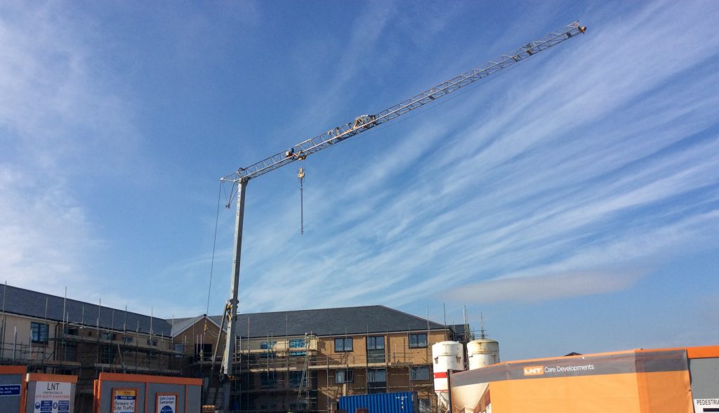 Self Erecting Tower Crane on a Care Home Project