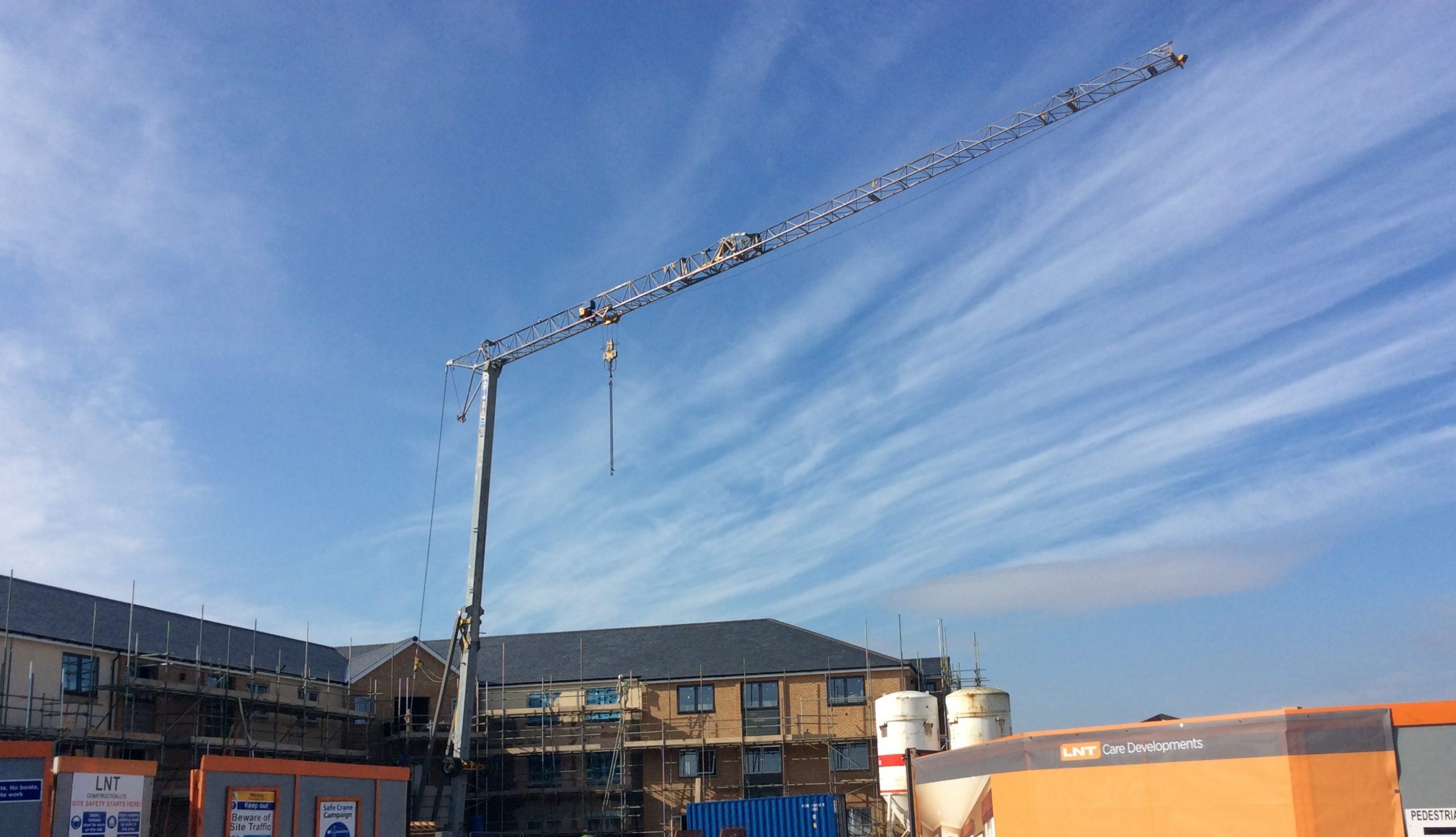 Self Erecting Tower Crane on a Care Home Project
