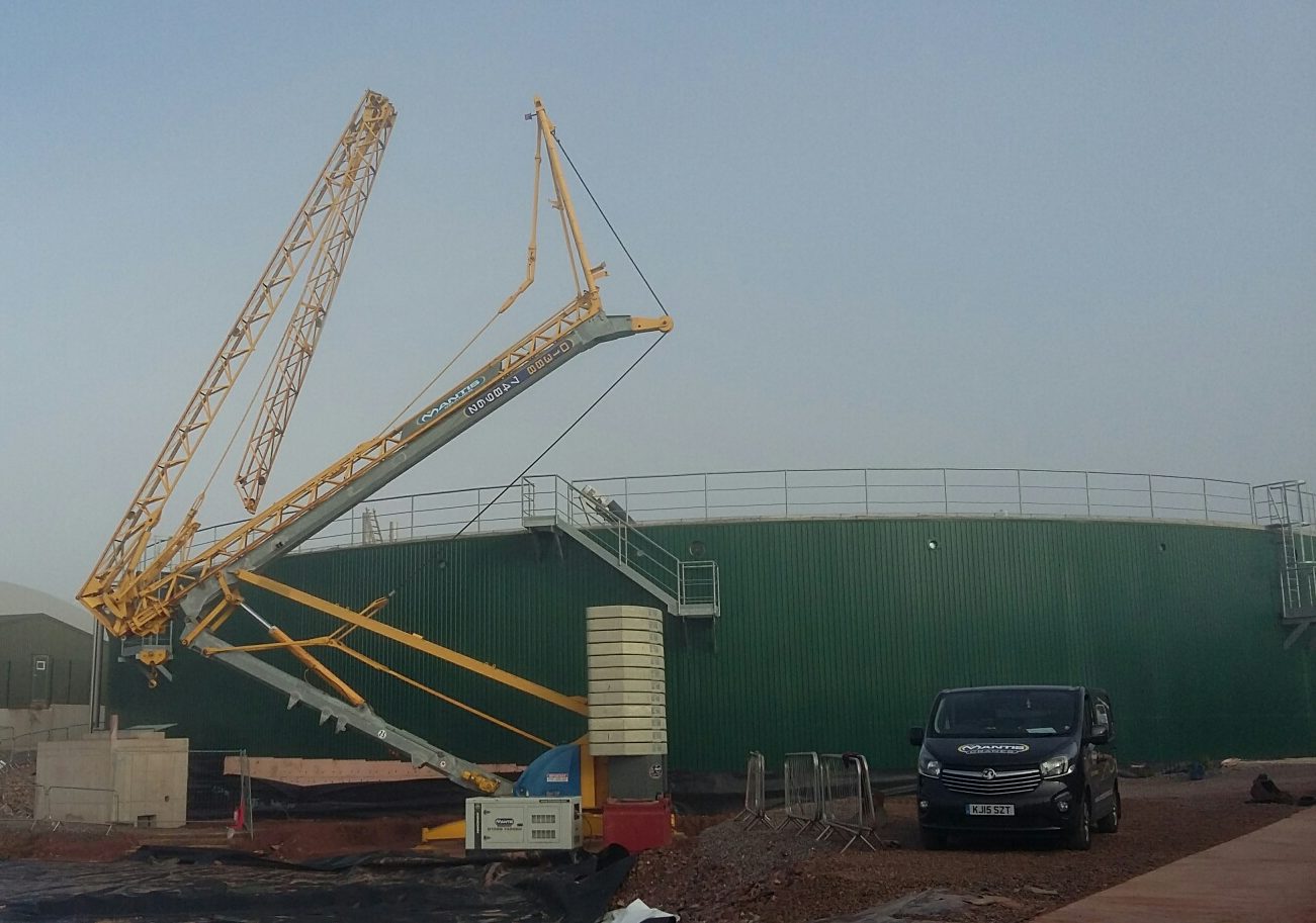 Potain IGO50 Self Erecting Tower Crane on Bio Tank Project