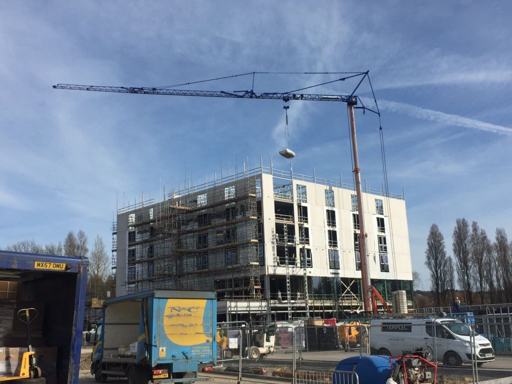 Self Erecting Tower Crane at the Village Urban Hotel, Portsmouth