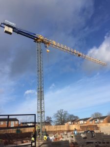 Tower Crane on a Care Home Project in Studley