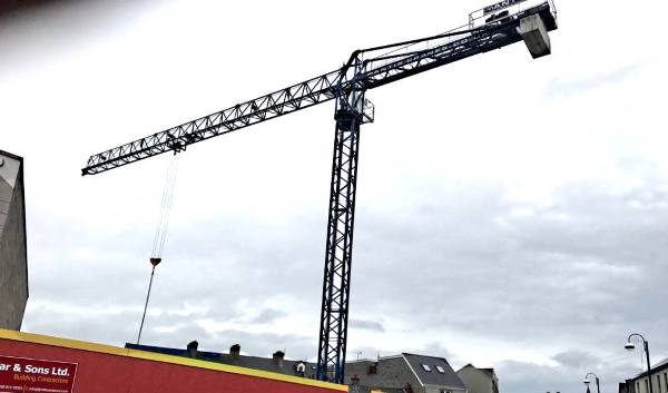 Tower Crane working on Portrush Apartment Buildings