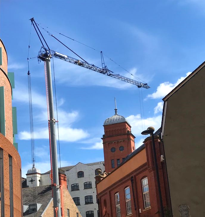 Self Erecting Tower Crane on Hotel development in Newcastle