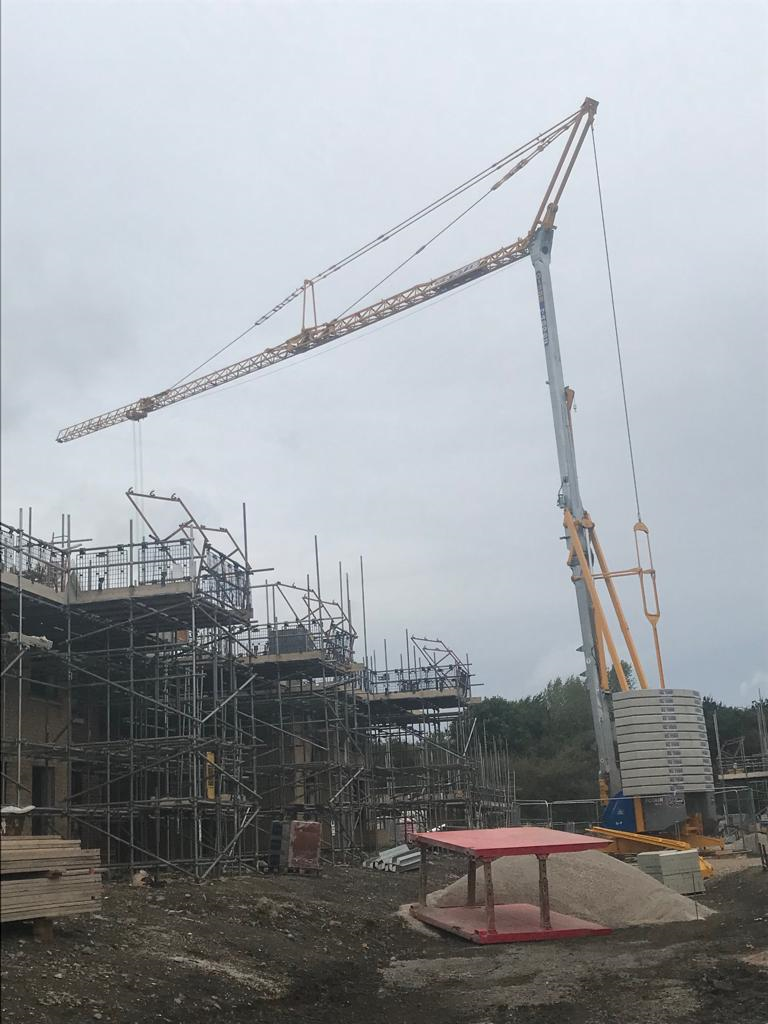 IGO-50 Self Erecting Tower Crane on a new housing development in Heanor