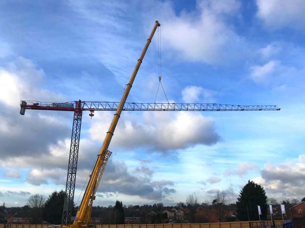 Tower Crane on a new Care Home development in Droitwich