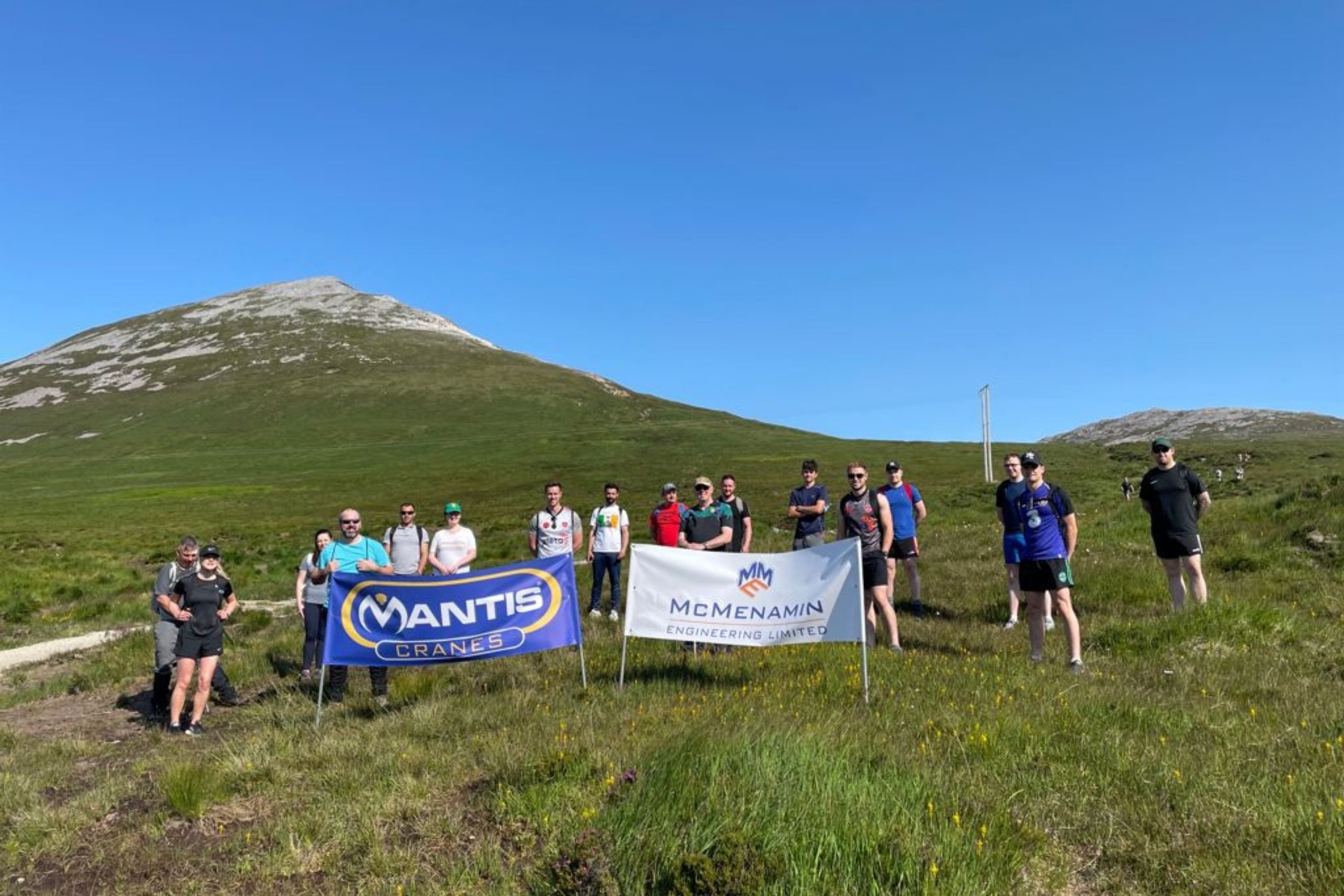 Mantis Cranes and McMenamin Engineering climb Mount Errigal