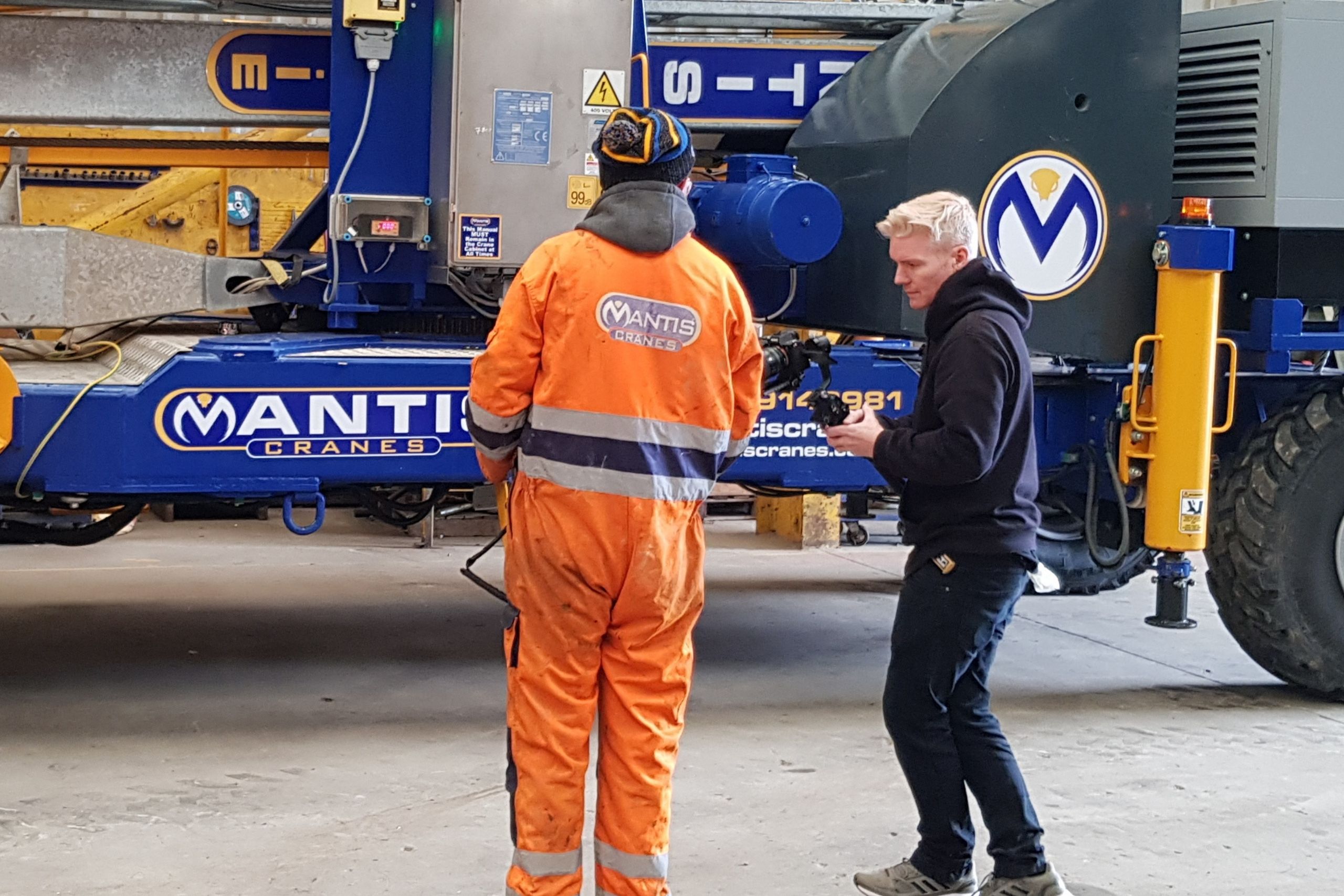Mantis Cranes engineer operating a tower crane