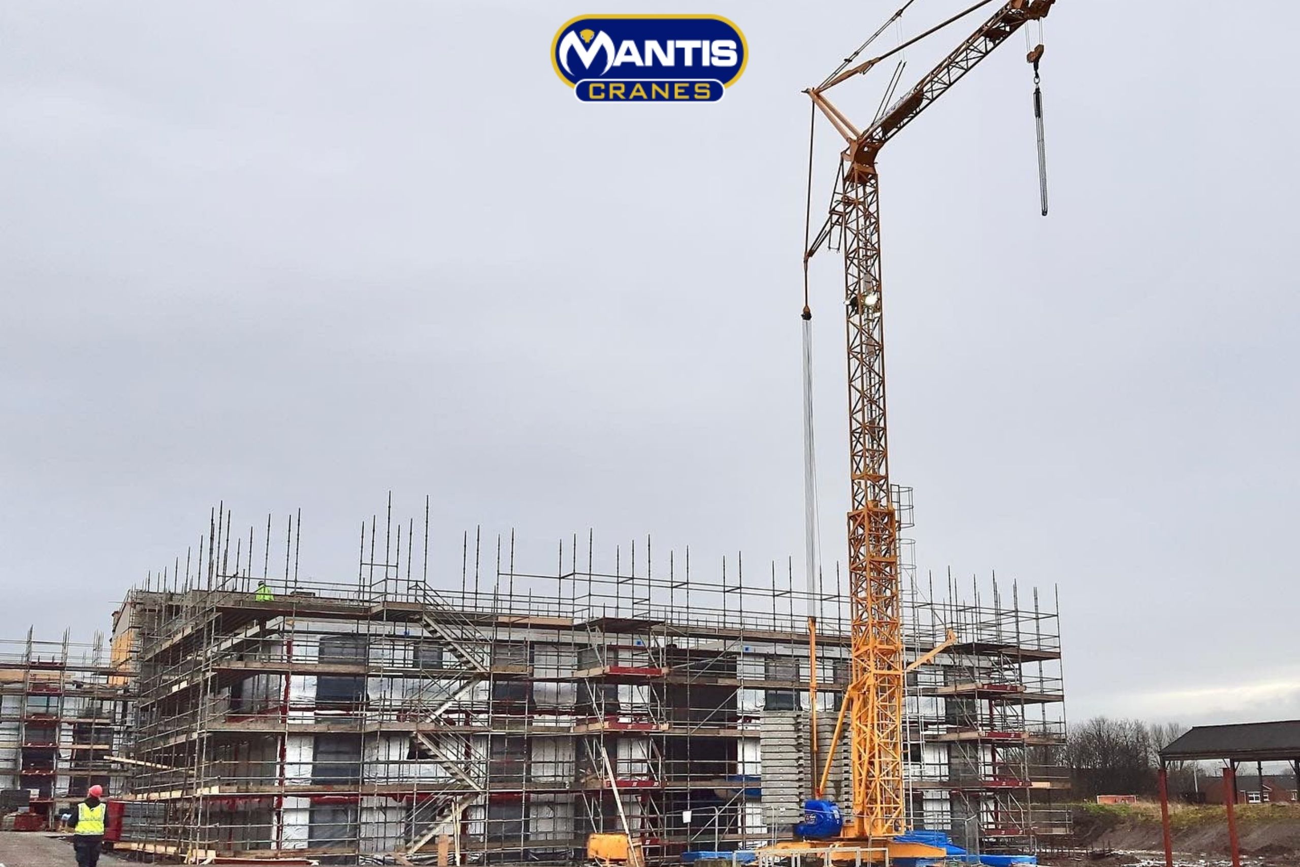 Mantis cranes self erecting tower crane at the Meat Market Glasgow