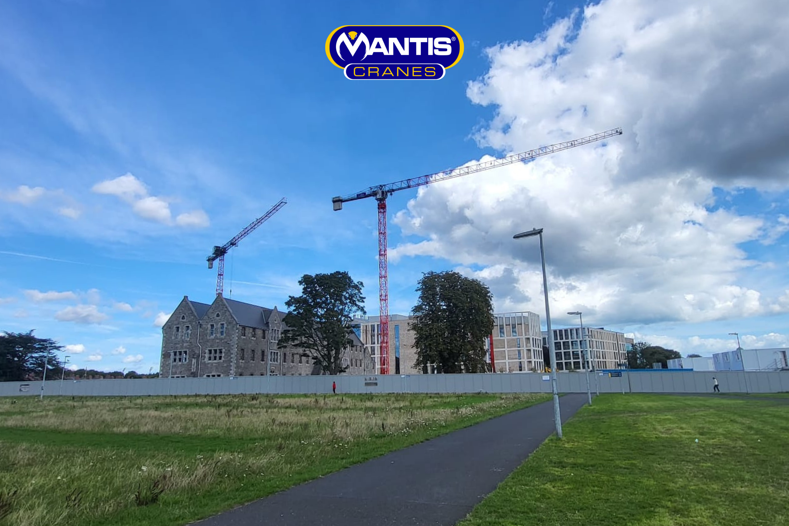 tower crane hire ireland A photo of 2 tower cranes hired in Ireland on the Dublin campus