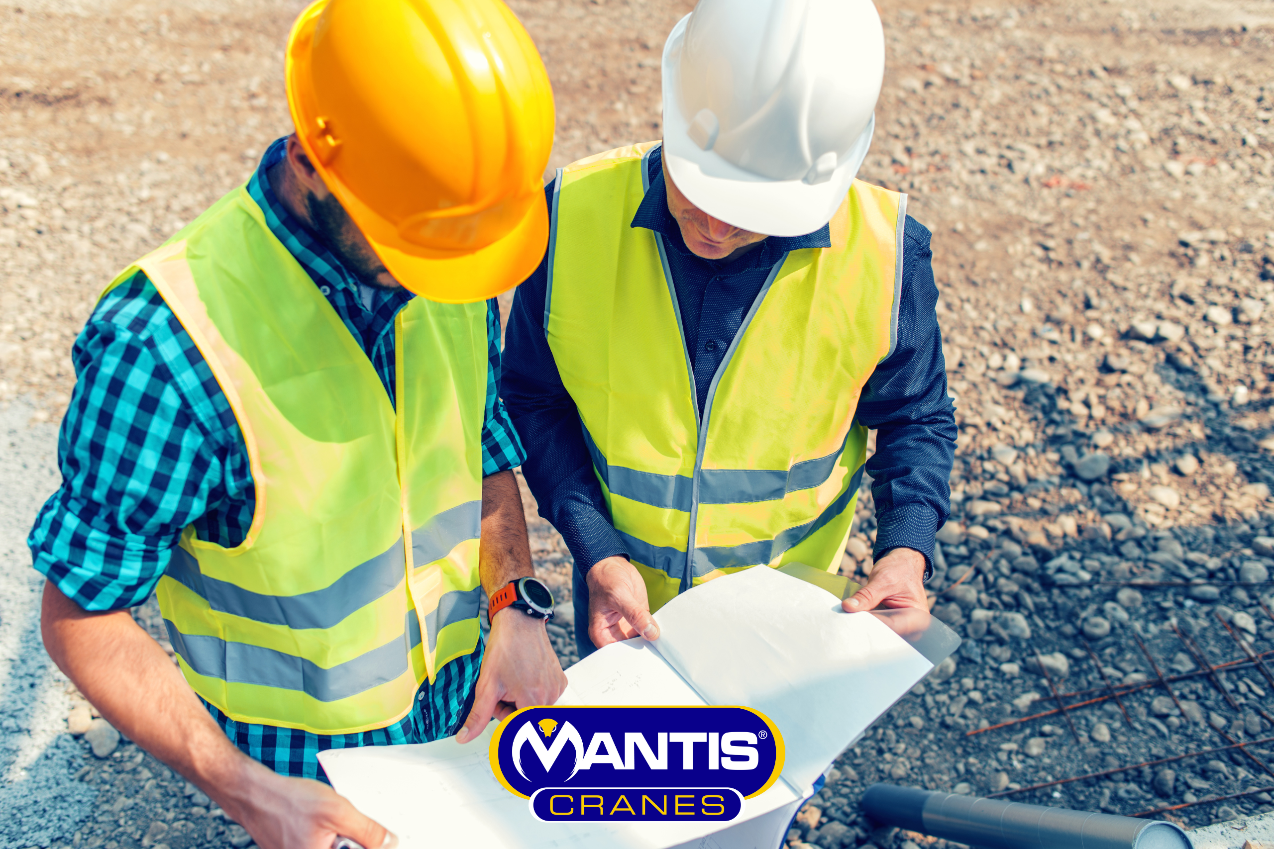 Selecting a self erecting tower crane A photo of construction workers consulting a site plan