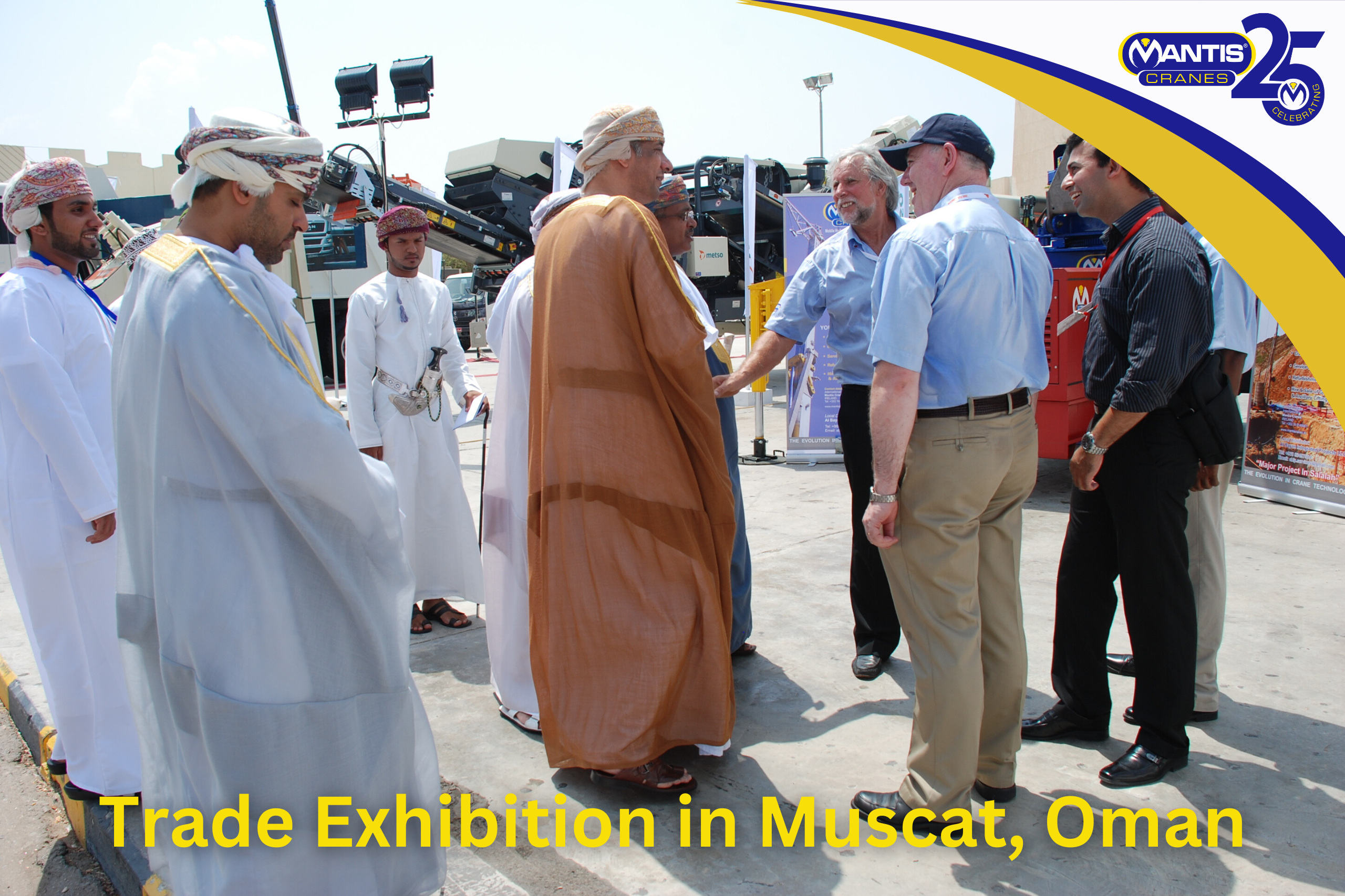 tower crane hire uk A photo of Mantis Cranes at a trade show in Muscat, Oman
