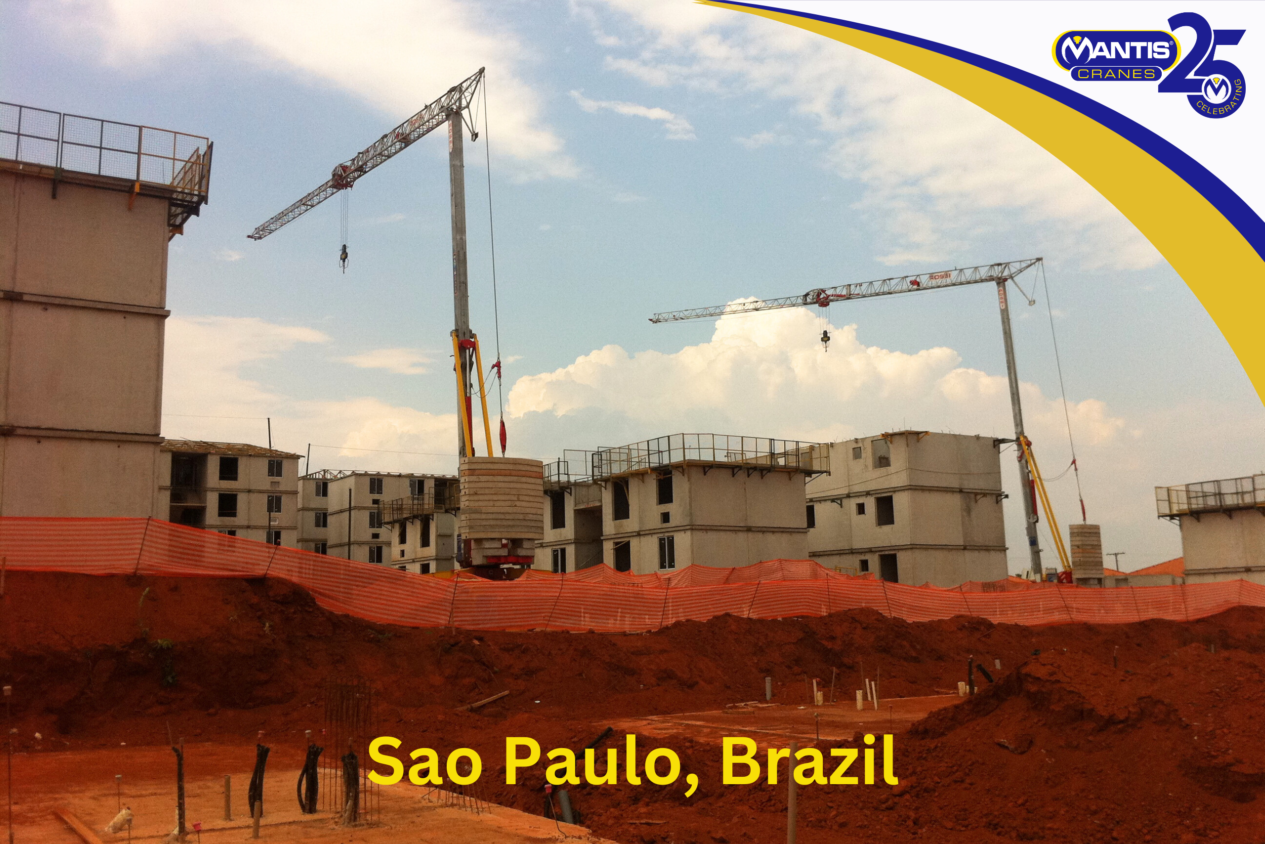 tower cranes A photo of a self erecting tower crane from Mantis Cranes in Sao Paulo, Brazil