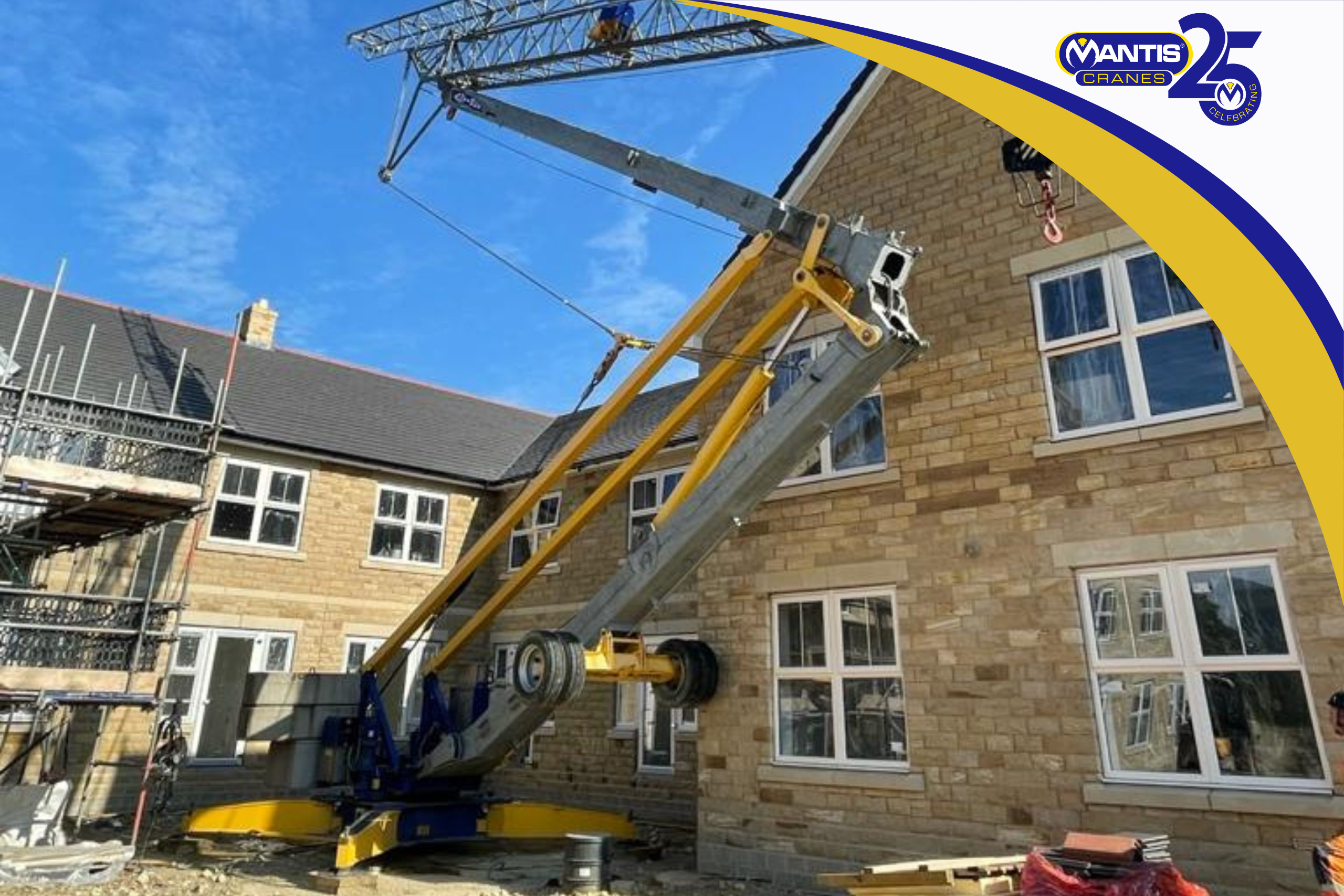 self erecting crane A photo of a Mantis Cranes self erecting crane working on a site with limited space
