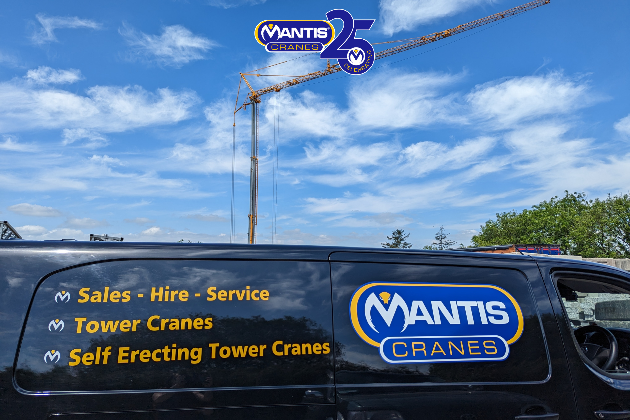 tower crane hire ireland A photo of a Mantis Cranes Service engineers van