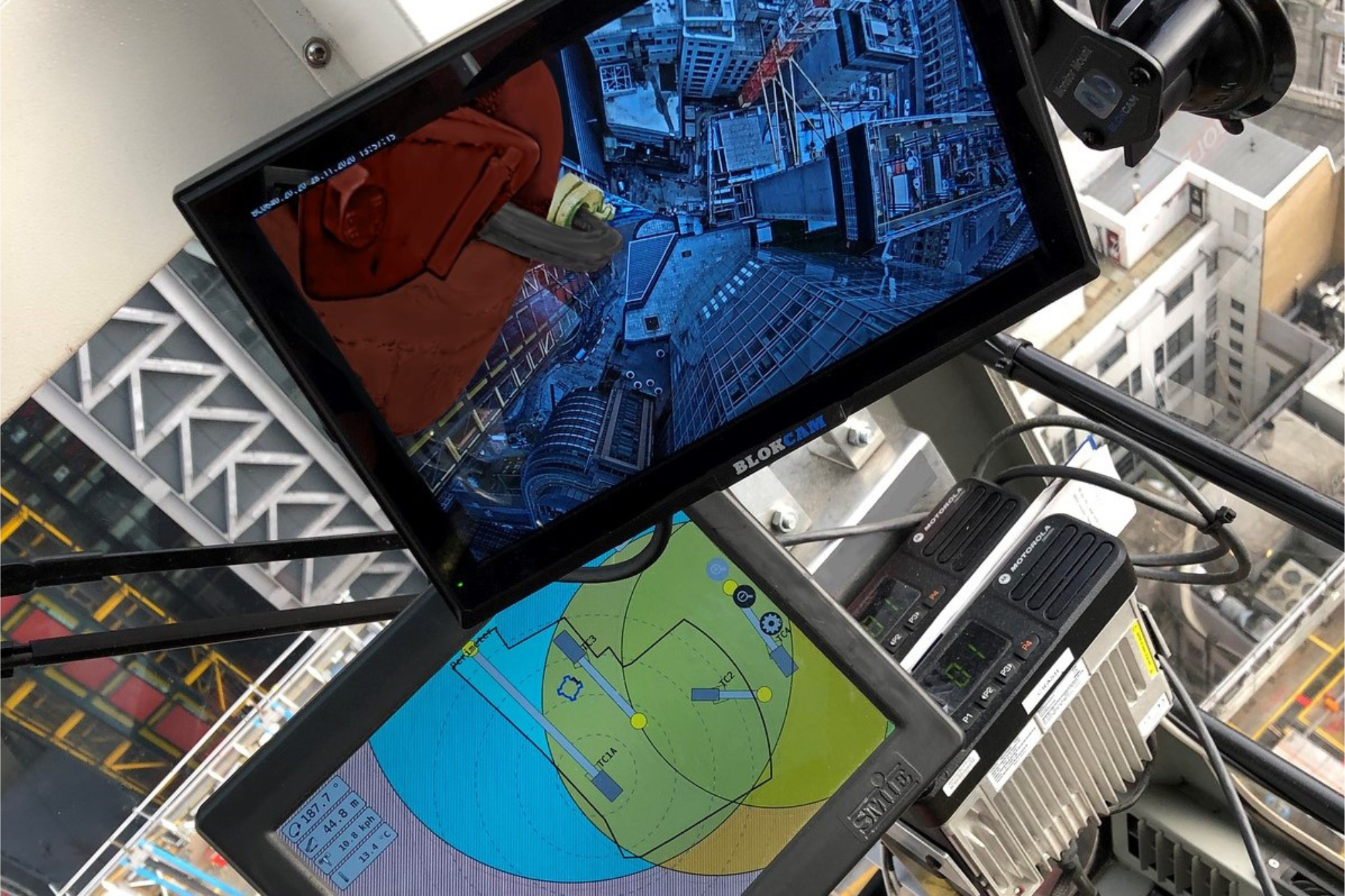 A photo of a hook camera system