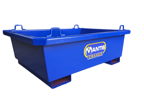 A photo of a steel mortar tub for a tower crane