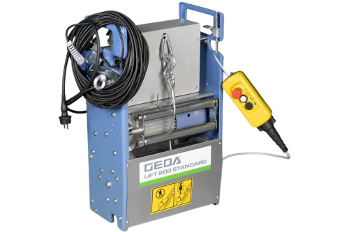 A photo of a GEDA rope hoist
