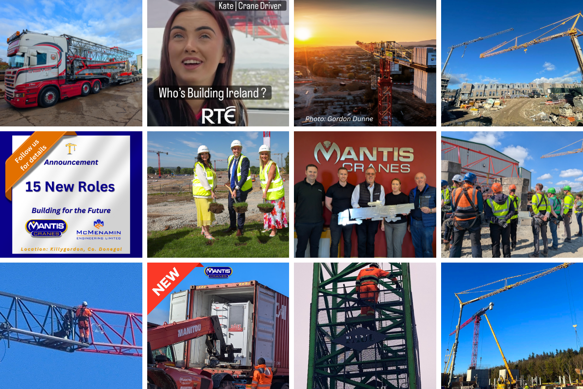 a photo collage of a year of mantis cranes posts.