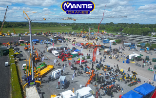 A photo of a self erector from Mantis Cranes at the ICE Expo 2026