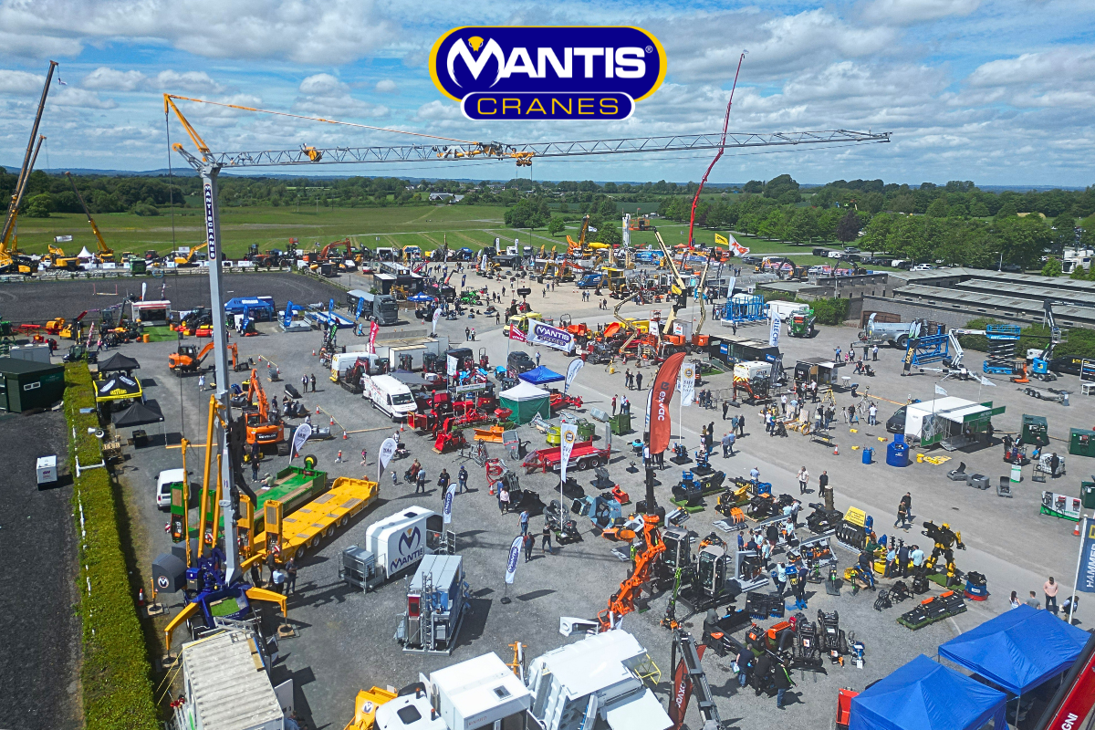 A photo of a self erector from Mantis Cranes at the ICE Expo 2026